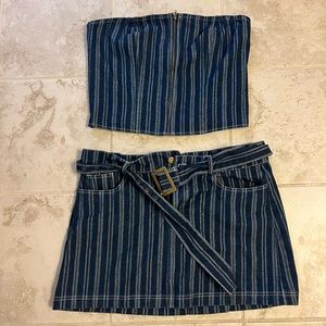 Princess Polly Denim Set, Color: Dark Wash, Size: US 10